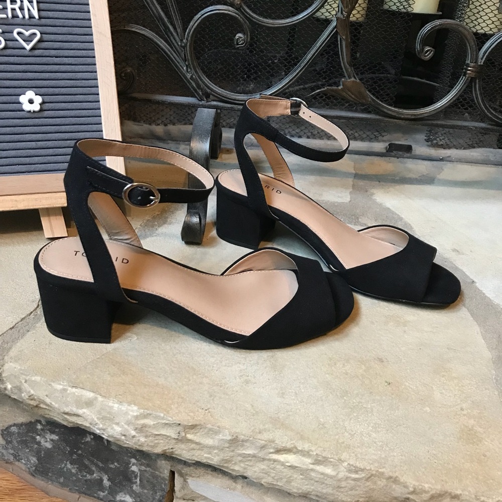 Nwt Torrid Black Square Toe Block Chunky Heels 9/5 - image 3